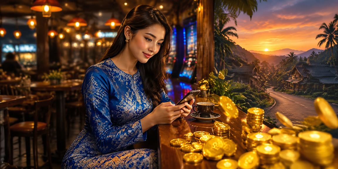 Wanita Malaysia memakai baju kurung semasa bermain di kasino mudah alih starbuck888